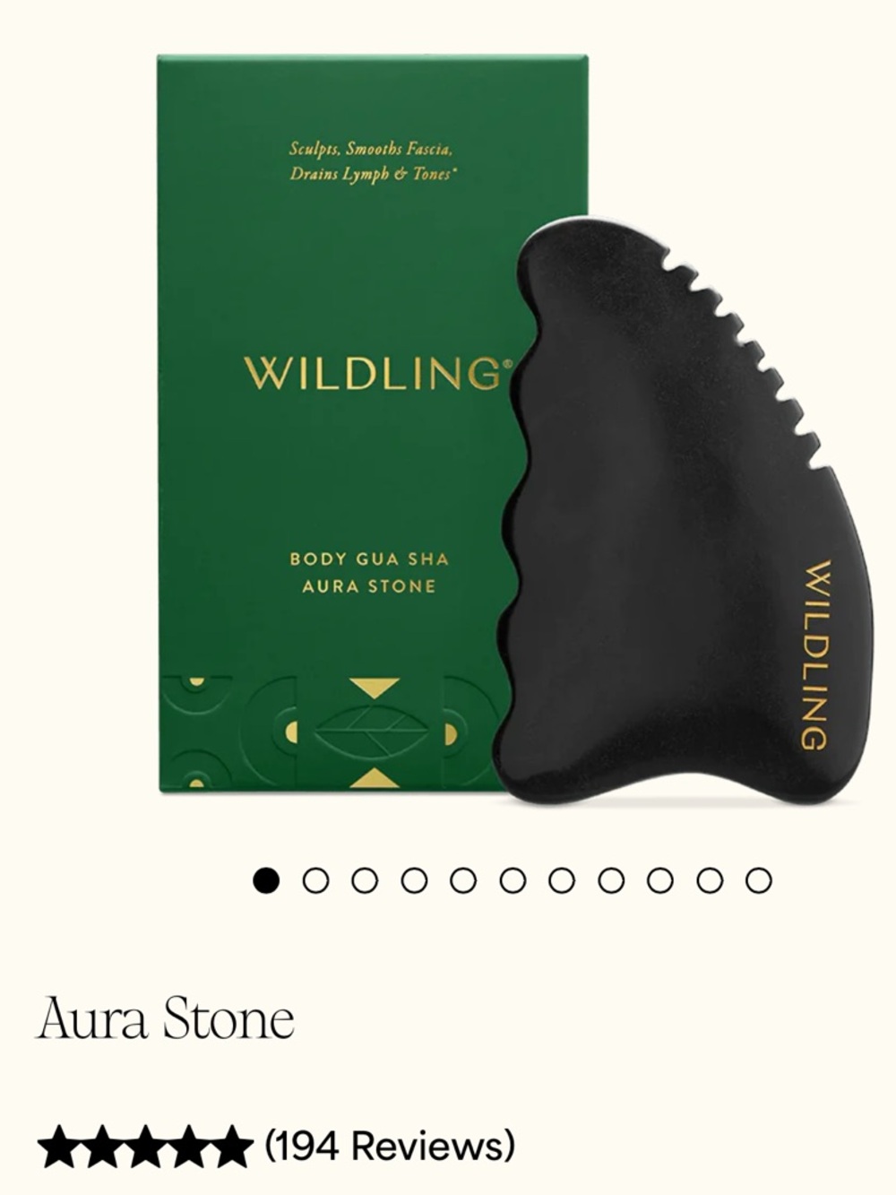 WILDLING Body Gua Sha Aura Stone - Black